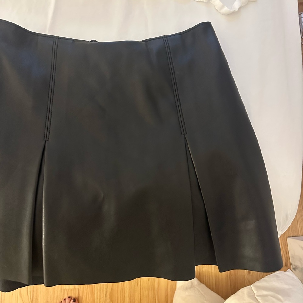 Abercrombie Black Leather School Style Skirt